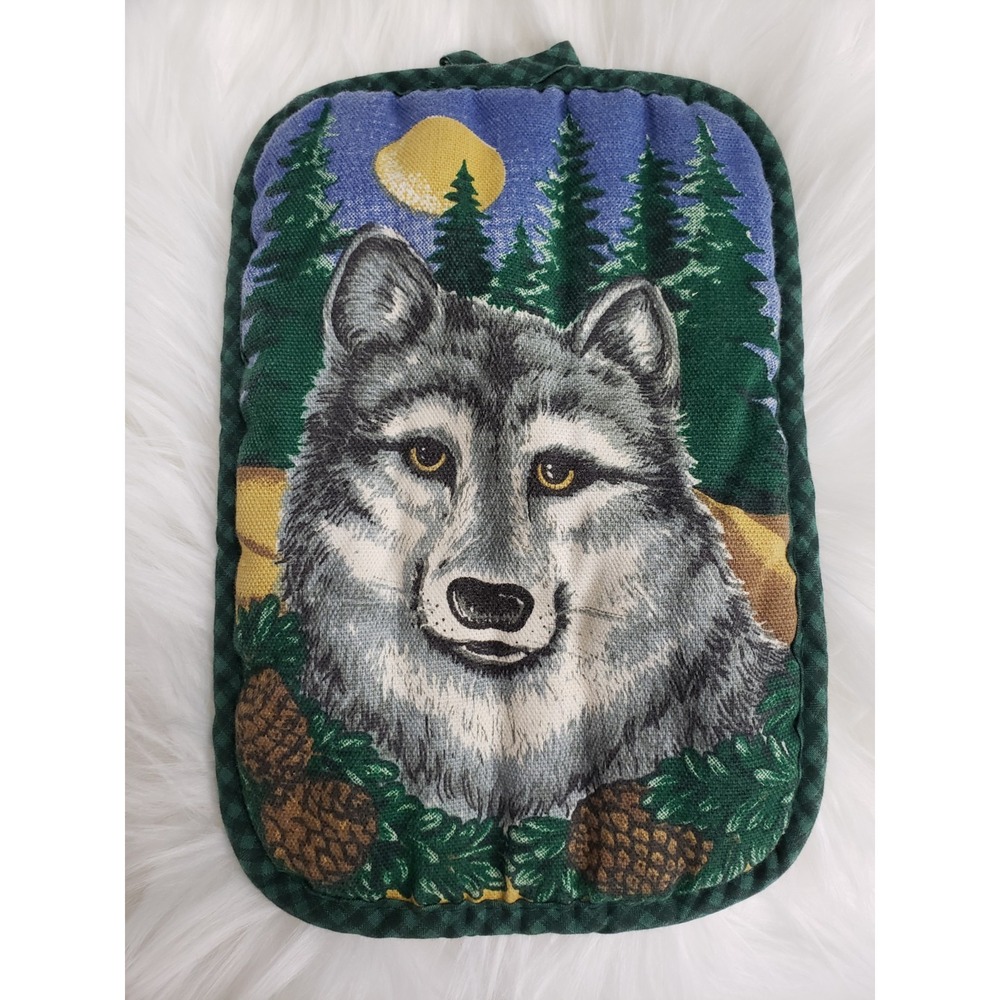 Vintage 70's Quilted Pot Holder  Kitchen Decor 80s wolf cabin cottagecore retro‎